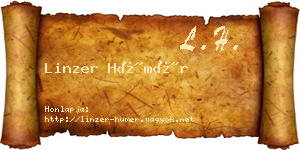 Linzer Hümér névjegykártya